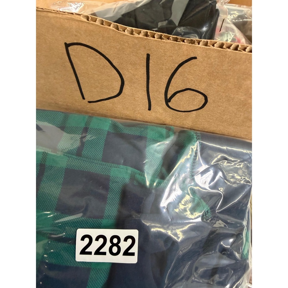 Amazon Essentials Womens Plaid Pajama Set Green Navy Blue Long Sleeve Medium NEW - Picture 5 of 5